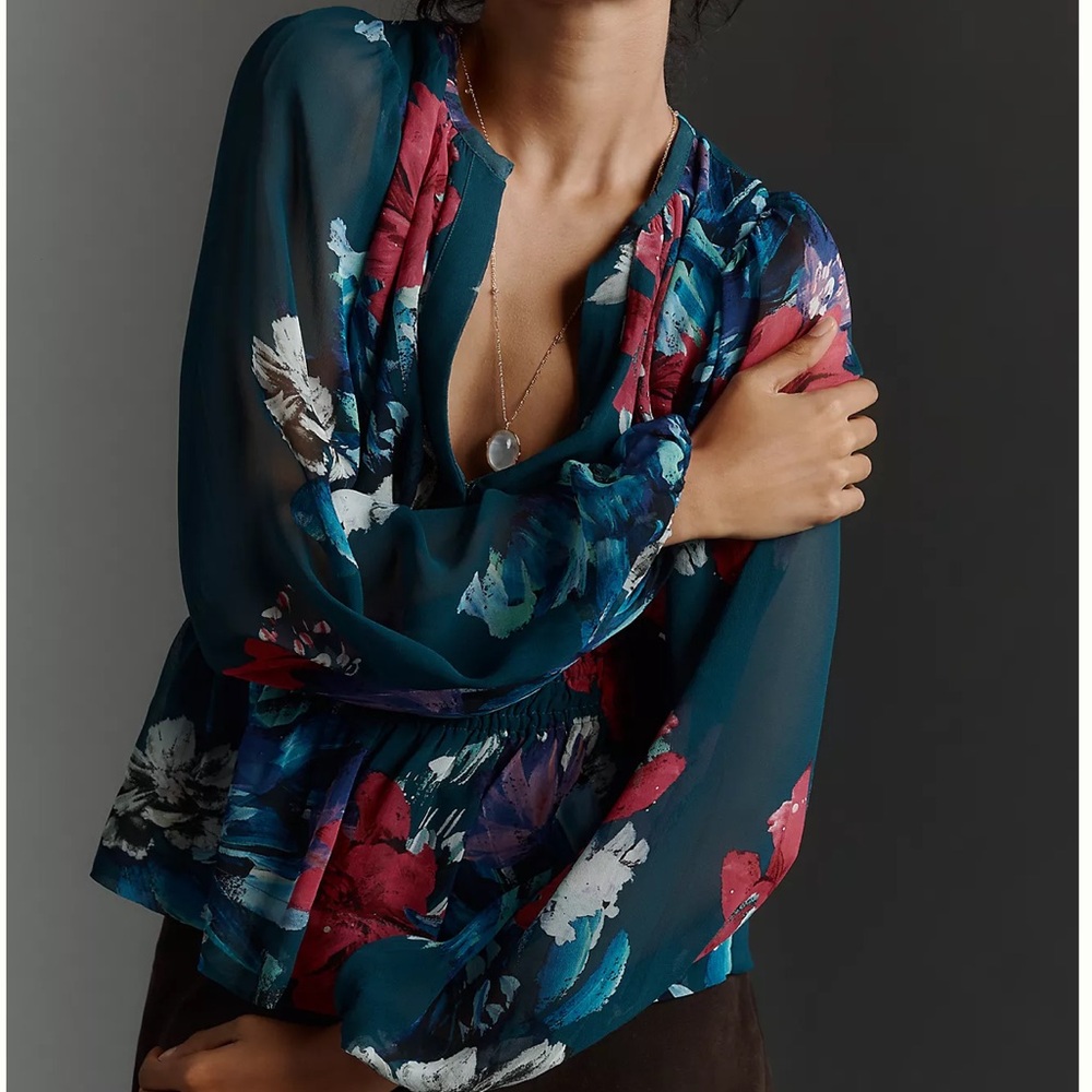 Anthropologie The Somerset Long Sleeve Blouse